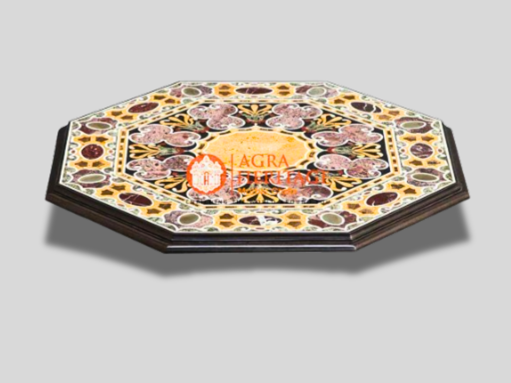 Marble Dining Hallway Table Top Pietra Dura Inlay Stone Home Decor